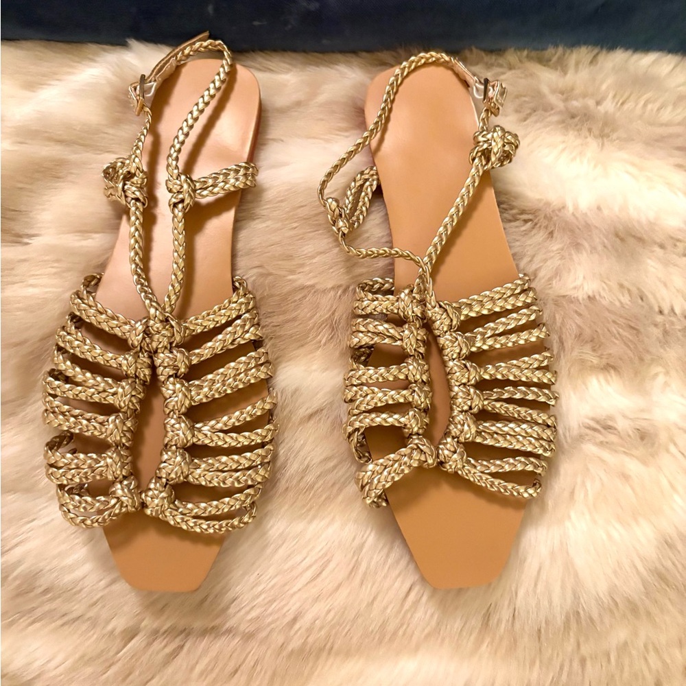 Forever 21 Gold Braided Sandals